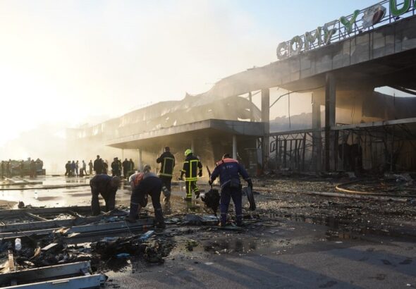 Fire in a shopping center in the city of Kremenchuk, Ukraine. File photo.