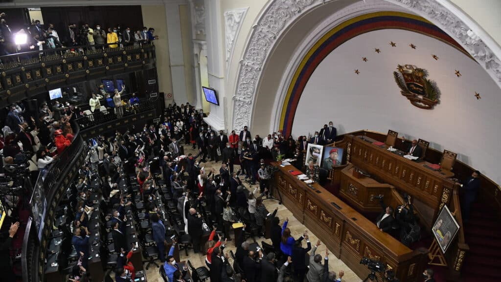 Venezuelan National Assembly during a plenary session in Caracas. Photo: Matias Delacroix/AP.