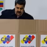 Venezuelan President Nicolas Maduro casting his vote in the 2018 presidential race. Photo: AP/Ariana Cubillos.