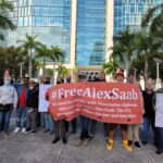 A demonstration in Miami demanding freedom for Venezuelan diplomat Alex Saab, kidnapped by US authorities. Photo: Twitter/@RoiLopezRivas