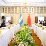 Meeting between Foreign Affairs Ministry delegations of Argentina and China. Photo: Twitter/@SantiagoCafiero