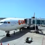 Conviasa Airbus 300 docked at the Simón Bolívar International Airport. File photo.