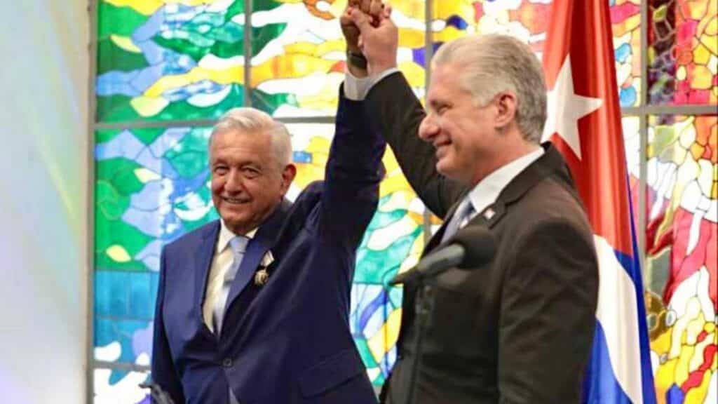 President of Mexico AndrĂ©s Manuel LĂłpez Obrador and President of Cuba Miguel DĂaz-Canel. Photo: Kawsachun News.
