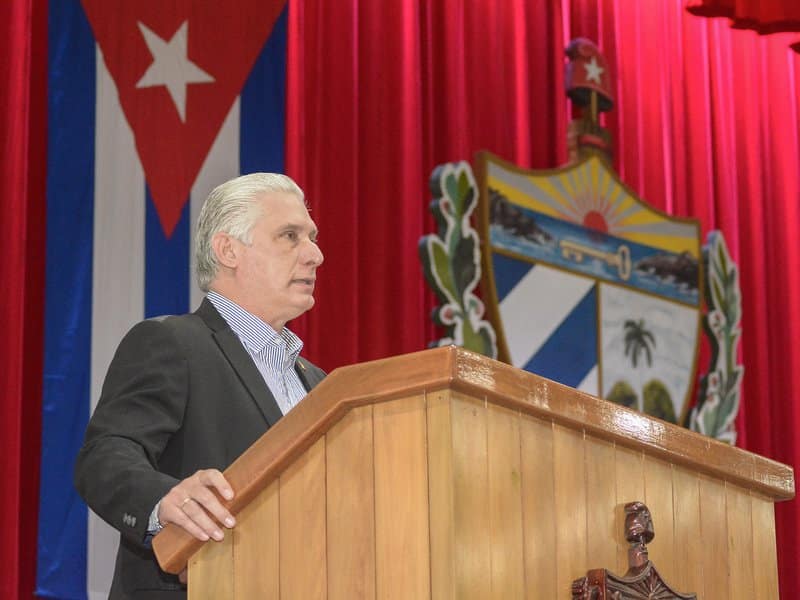 Cuban President Miguel Díaz-Canel speaks in the National Assembly of Cuba. Photo: PCC.