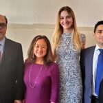 Former US official Carrie Filipetti escorted by fake Guaido's ambassador to the US Carlos Vecchio and Julio Borges during a meeting in 2019. Photo: Twitter/@carlosvecchio.