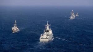 Ships from Iran, Russia, and China take part in joint naval exercises in the North Indian Ocean, January 2022. Photo: YJC.