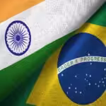 An Indian and a Brazilian flag. File photo.