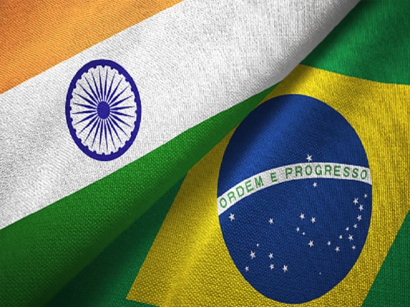 An Indian and a Brazilian flag. File photo.