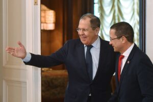 Russian Foreign Minister Sergey Lavrov (left) and Venezuelan Foreign Minister Carlos Faría (right) during the latter's visit to Moscow in July 2022. Photo: Mikhail Voskresensky/RIA Novosti.
