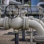 Pipes of the gas storage plant Reckrod, part of Nord Stream 1, near Eiterfeld, central Germany, photographed on July 14, 2022. Photo: Michael Probst/AP.