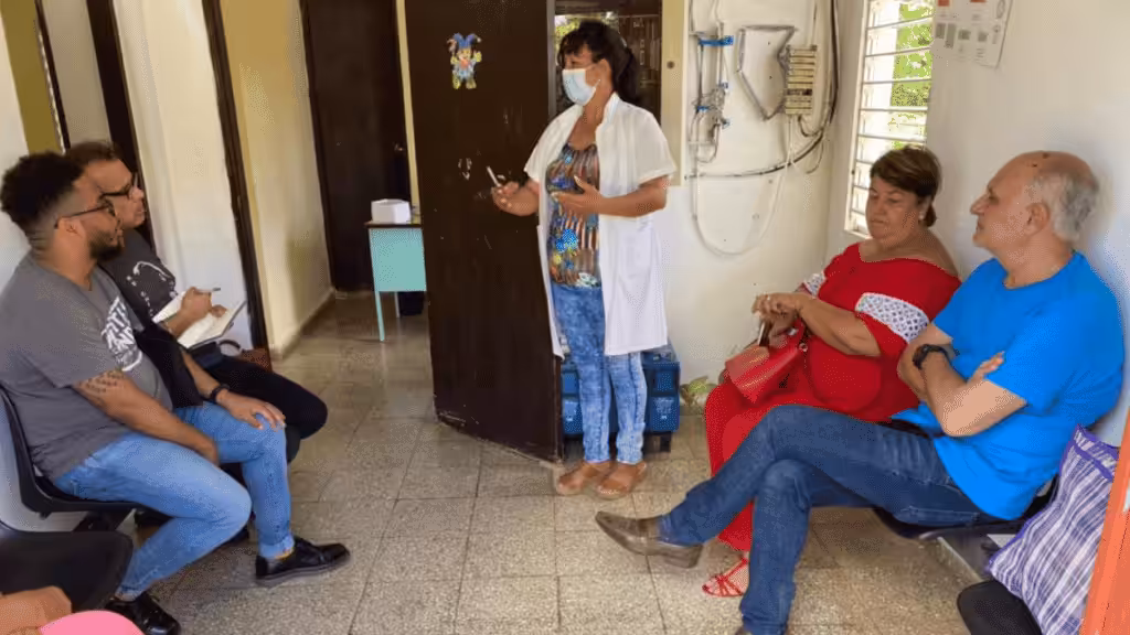 The authors at a clinic in Palpite in Cuba. Photo: Odalys Miranda/Twitter