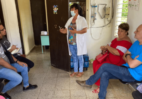 The authors at a clinic in Palpite in Cuba. Photo: Odalys Miranda/Twitter
