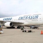 The Boeing 747-300 of Venezuelan cargo airline Emtrasur grounded in Argentina. Photo: HispanTV.