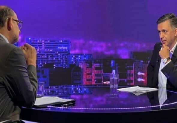 Sacha Llorenti being interviewed on the show Situational Analysis on Venezolana de Televisión. Photo: Últimas Noticias.