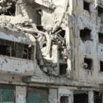 City block in Syria destroyed by US bombing. File photo.