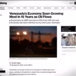 Screenshot of the latest Bloomberg article on Venezuela's economic recovery. Photo: Alba Ciudad.