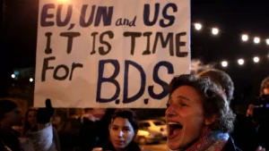 BDS Activists in action. Photo: Gali Tibbon / AFP.