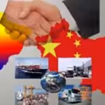 Photographic composition showing Latin America and China united by two hands. File photo.
