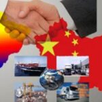 Photographic composition showing Latin America and China united by two hands. File photo.