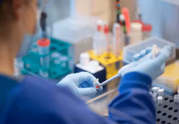 Testing for the Omicron subvariant of COVID-19 in a laboratory. Photo: Alba Ciudad.