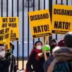 Protest against the policies of the North Atlantic Treaty Organization (NATO). File photo.