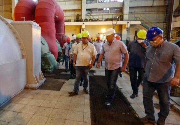 Cuban President Diaz Canel visits power plant in Mayabeque province. File photo.