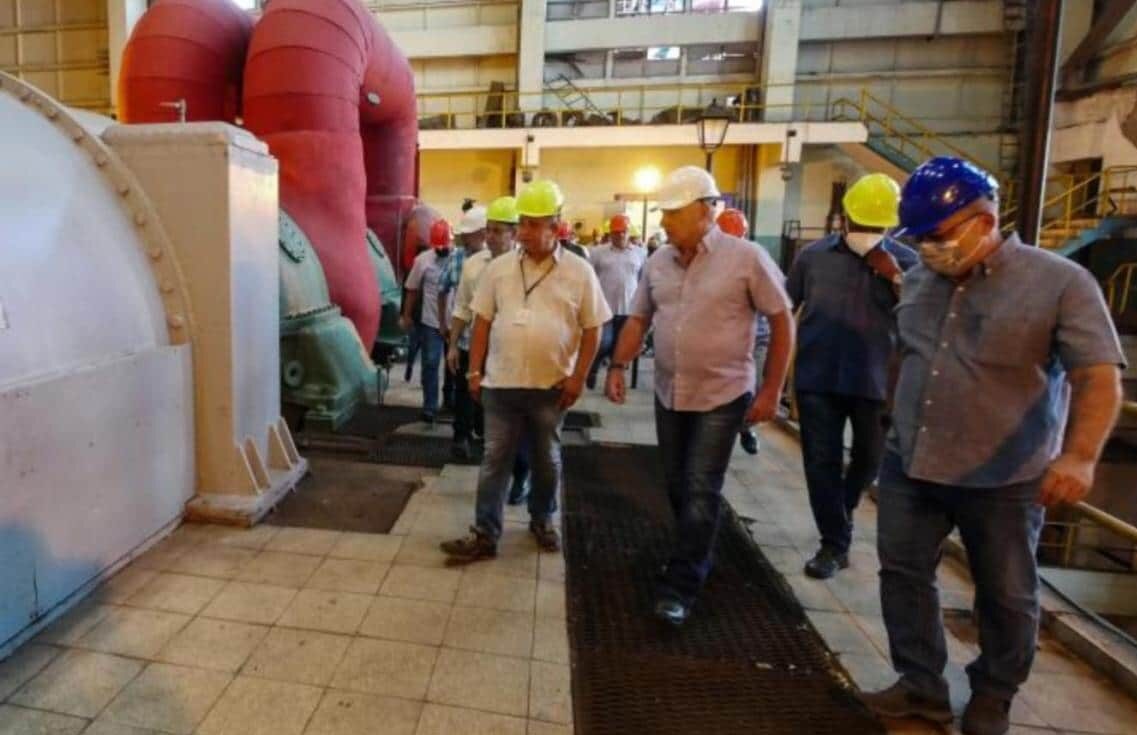 Cuban President Diaz Canel visits power plant in Mayabeque province. File photo.