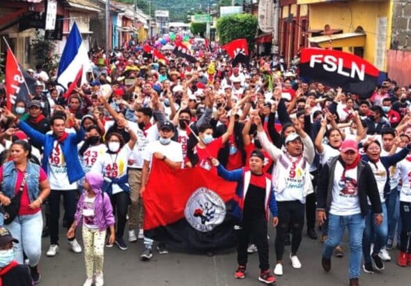 Sandinista supporters in Masaya, July 2022. Photo: John Perry
