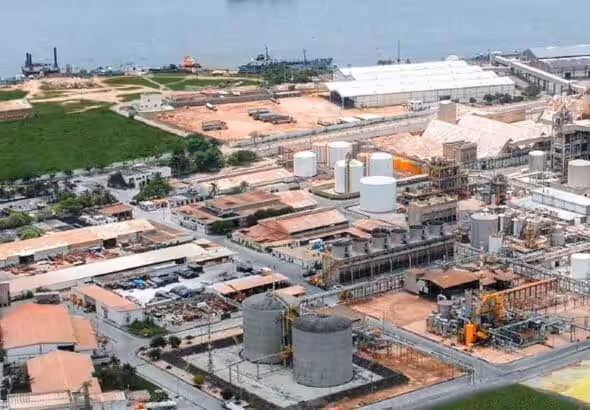 Aerial view of the vast Monómeros installation in Barranquilla, Colombia. Photo: monómeros.com.