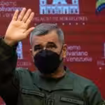 Venezuelan Defense Minister Vladimir Padrino López at a press conference in Caracas, February 11, 2022. Photo: AFP.
