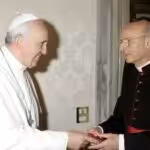 Fernando Ocáriz, prelate of Opus Dei, together with Pope Francis in 2017. File photo.