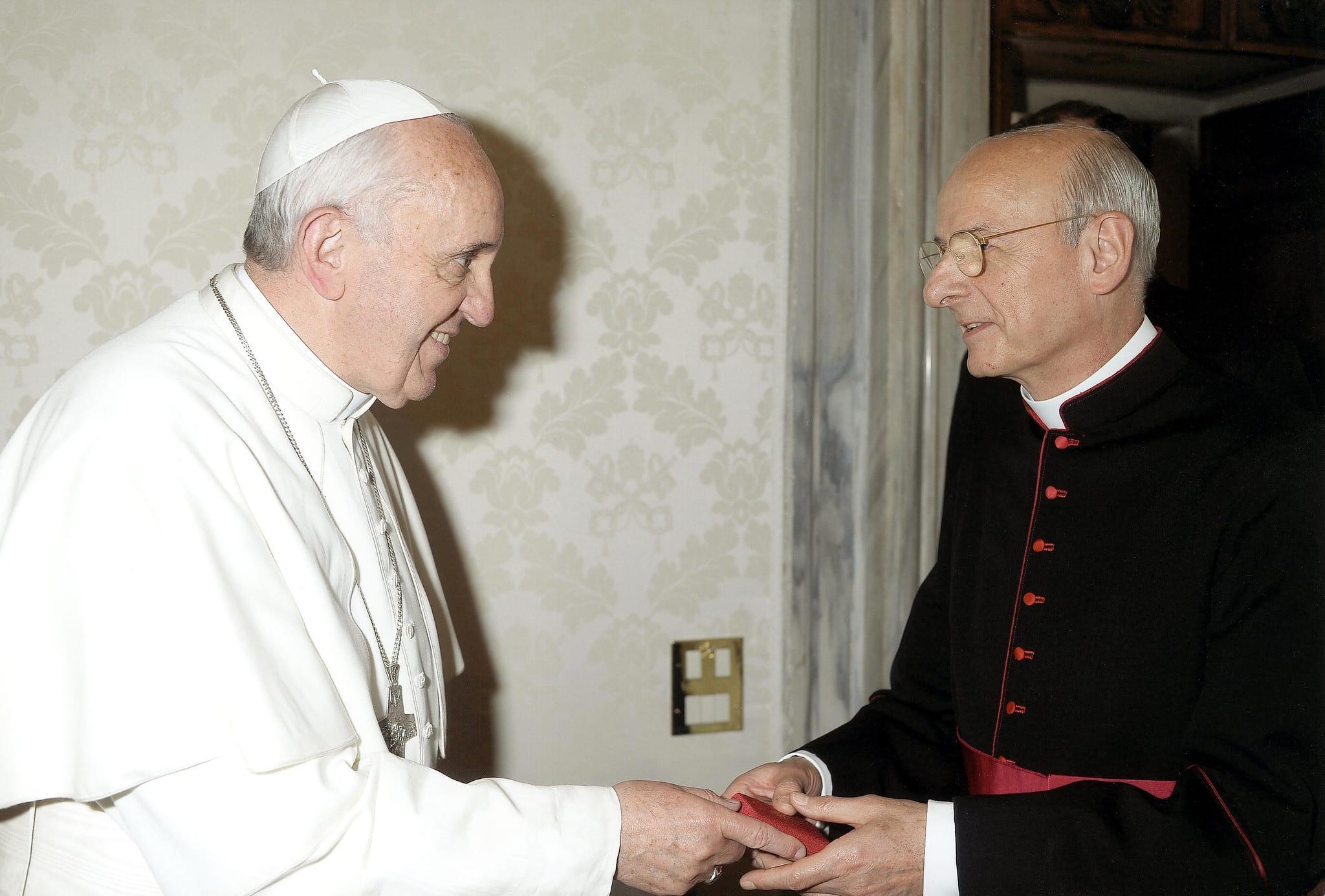 Fernando Ocáriz, prelate of Opus Dei, together with Pope Francis in 2017. File photo.