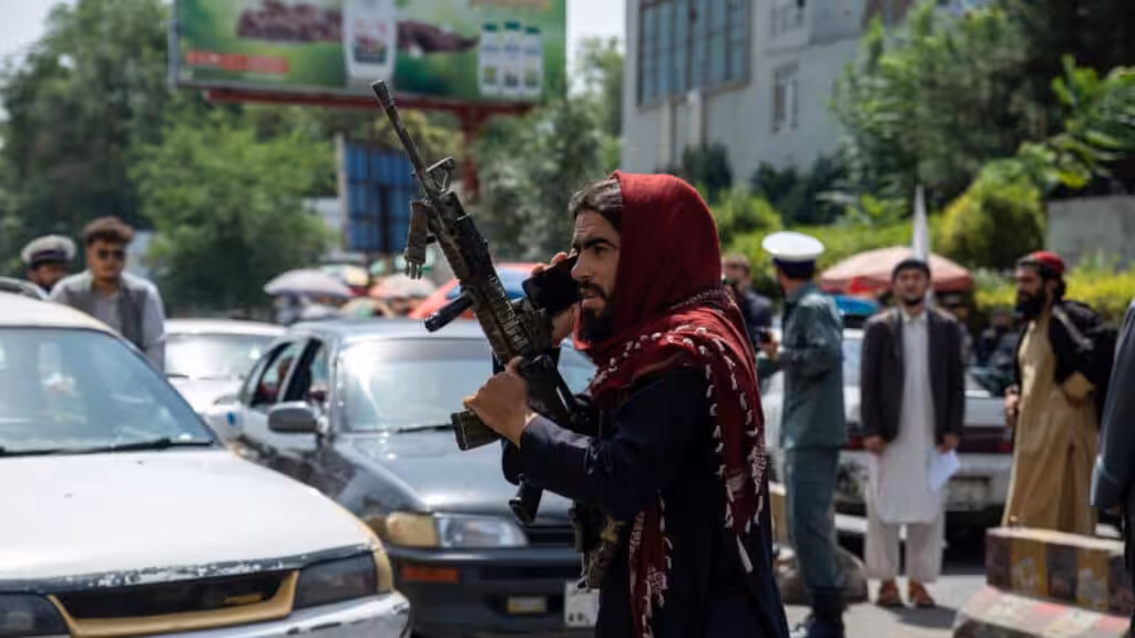 Taliban fighters reportedly fired into the air to disperse a protest by women demanding "bread, work and freedom" on Saturday in Kabul. Photo: Getty Images/Nava Jamshidi.