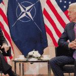 NATO Secretary General Jens Stoltenberg (left) and US President Joe Biden (right) in a meeting. File photo.