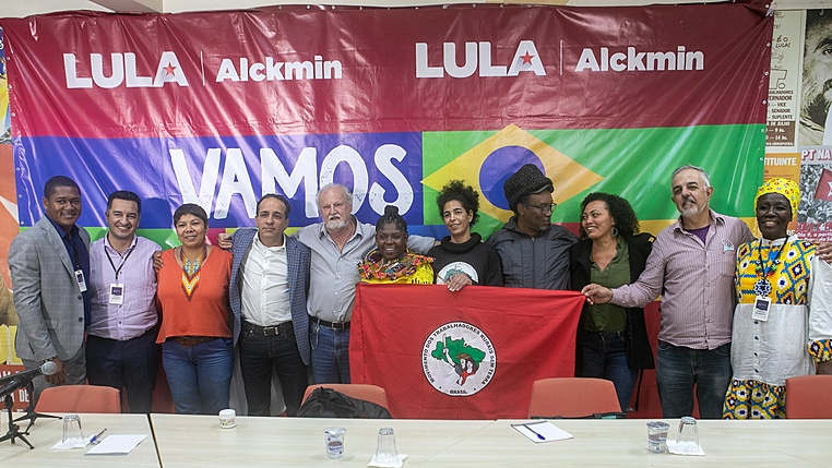 Colombian Vice President-elect Francia Márquez met with leaders of Brazilian popular movements on July 26, in São Paulo. Photo: Vinícius Poço de Toledo.