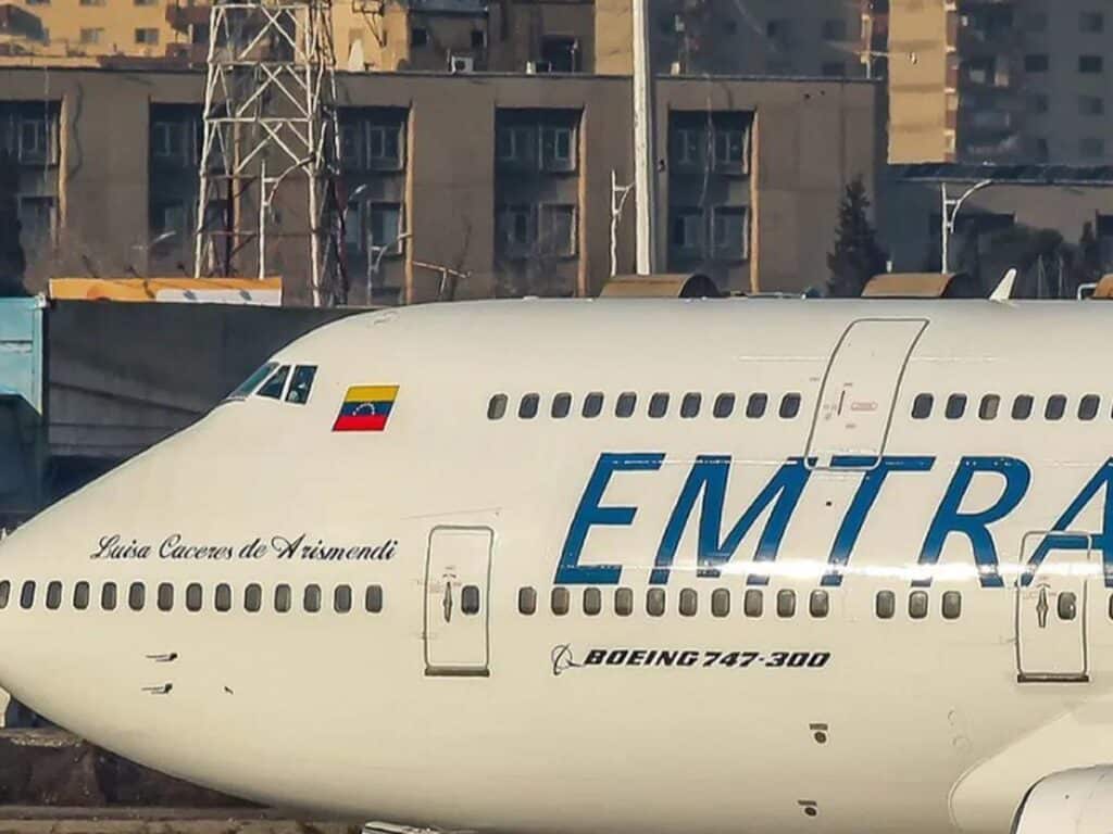 Venezuelan Boeing 747-300 belonging to EMTRASUR and grounded under bogus circumstances in Argentina. Photo: La Nacion/GDA.