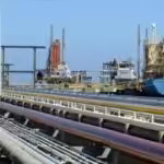 An oil tanker at the loading terminal of the José Antonio Anzoátegui refinery of Venezuela. File photo.