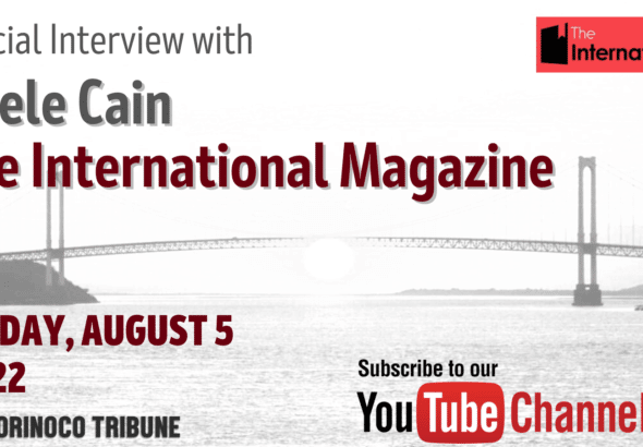 Graphic of Orinoco Tribune's YouTube video with the interview of Adèle Cain, executive editor of the International Magazine. Photo: Orinoco Tribune.