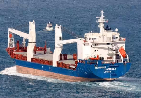 Ship Laodicea with grain for Lebanon. Photo: Twitter/@YorukIsik.