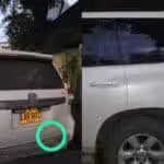 Evidence of gunshots on an SUV in Petro's staff motorcade. Photo: Colombian Army.