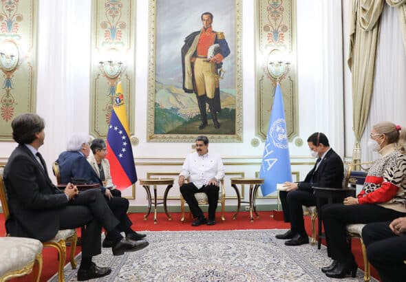 President Maduro in meeting with UN Undersecretary General for Humanitarian Affairs Martin Griffiths and the accompanying delegation. Photo: Presidential Press.