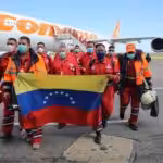 Venezuelan firefighters arriving to Venezuela after helping the Cuban people extinguishing the Matanzas fire. Photo: Twitter/@PDVSA.
