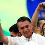 President of Brazil Jair Bolsonaro at the Liberal Party (PL) national convention where he was official officially appointed as candidate for re-election on 24 July 2022 in Rio de Janeiro, Brazil. Buda Mendes/Getty Images.