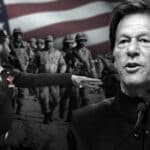 Imran Khan with an aggressive military looming over him. Photo Credit: The Cradlee