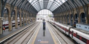 Empty platforms at King's Cross railway station in London. Rail services have been severely disrupted as members of the Transport Salaried Staffs Association (TSSA) and the Rail, Maritime and Transport (RMT) union strike in a continuing row over pay, jobs and conditions. Photo: Morning Star.