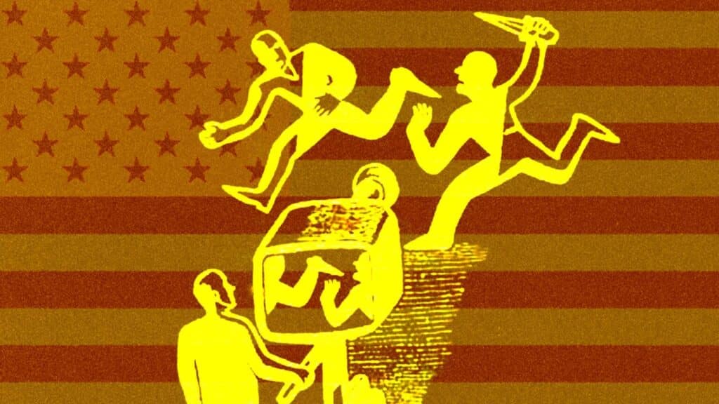 Cartoon showing what US media really does—spreading war propaganda and fake news.