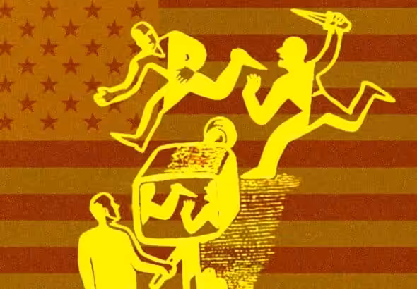 Cartoon showing what US media really does—spreading war propaganda and fake news.