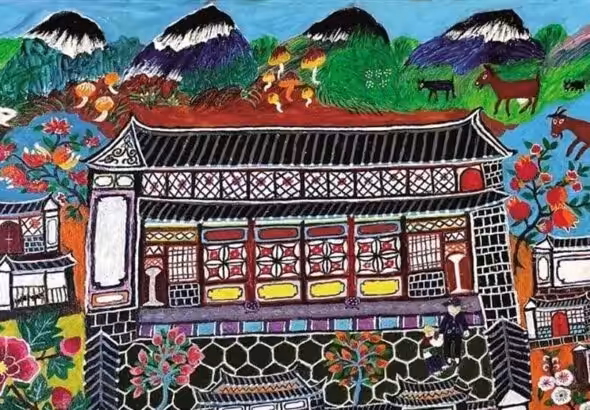 Wang Bingxiu of the Shuanglang Farmer Painting Club (Dali Bai Autonomous Prefecture, China), Untitled, 2018. Photo: Tricontinental.