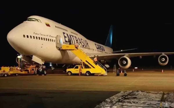 Venezuela's EMTRASUR Boeing 747-300, seized and grounded by Argentina's authorities to please their bosses in Washington. File photo.