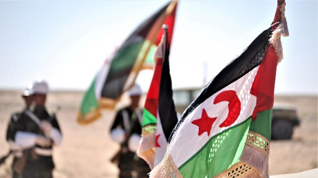Flags of the Sahrawi Arab Democratic Republic. Photo: File photo courtesy of HispanTV.